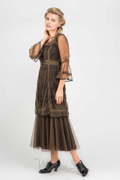 40261 Vintage Inspired Party Dress in Gold by Nataya