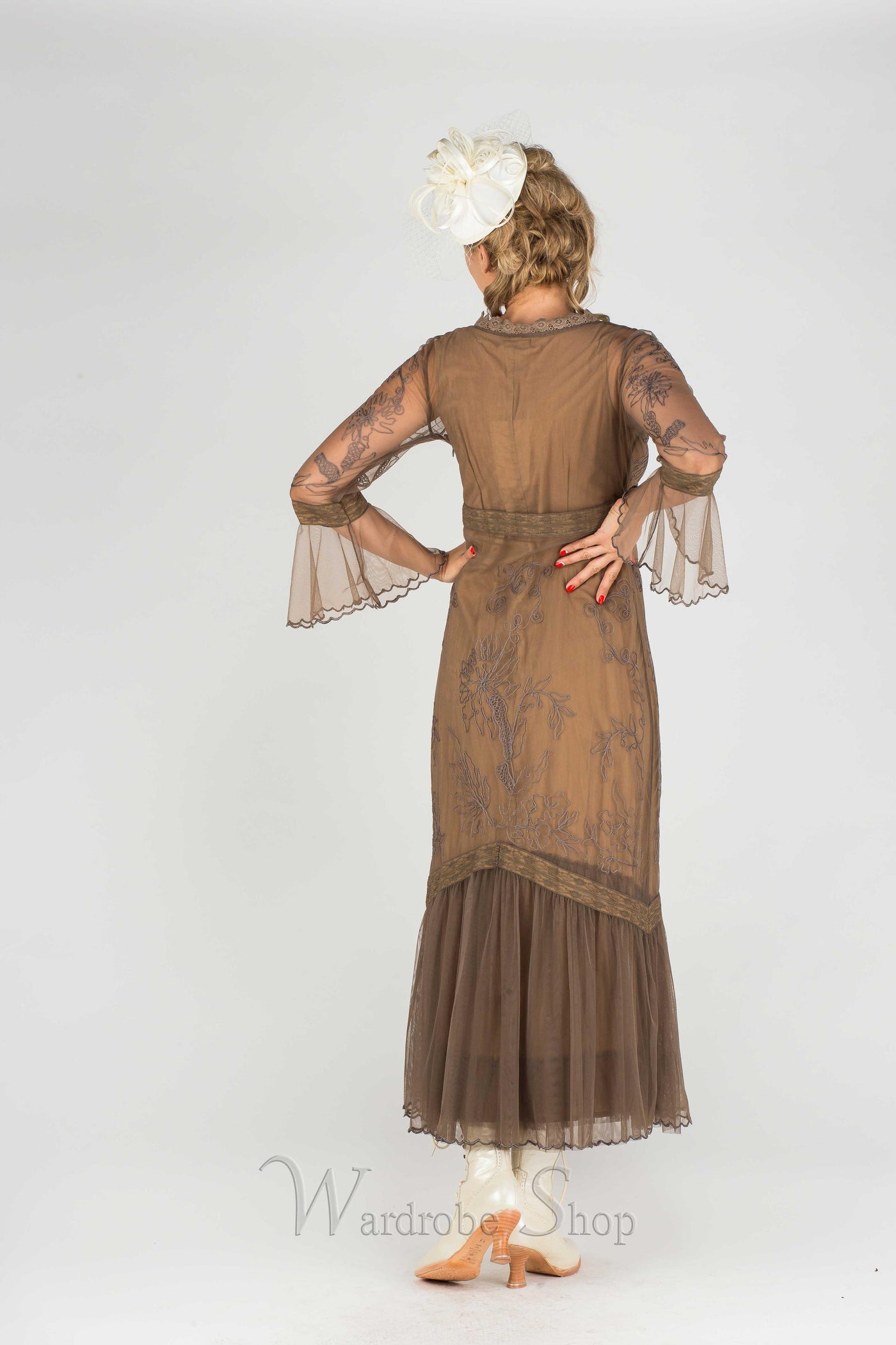 "Dark Romance" Vintage Inspired Party Dress in Antique by Nataya