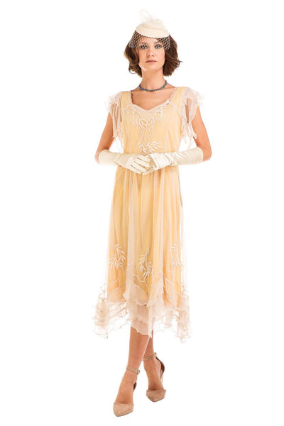 Age of Love Olivia 1920s Flapper Style Dress in Lemon by Nataya