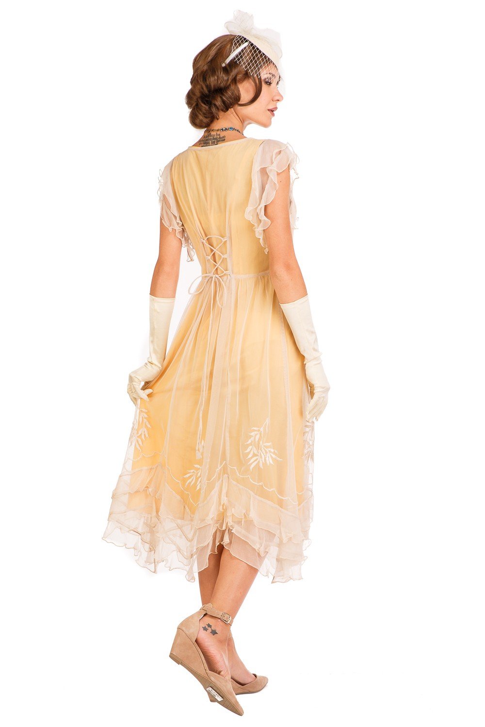 Age of Love Olivia 1920s Flapper Style Dress in Lemon by Nataya
