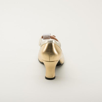 Roxy 1920s Flapper Shoes in Gold by Royal Vintage Shoes