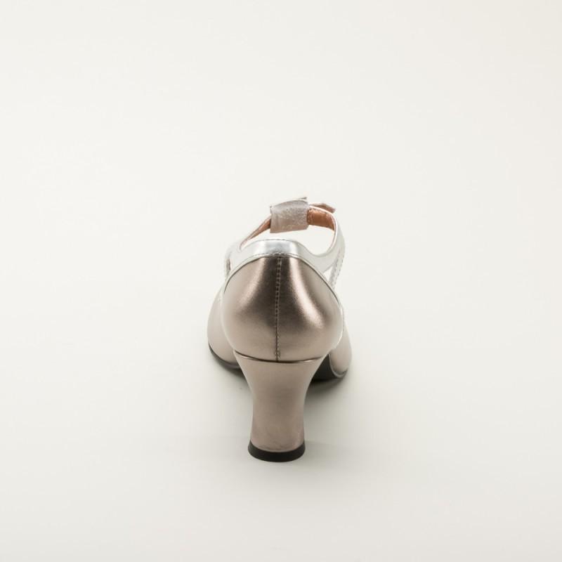 Roxy 1920s Flapper Shoes in Silver by Royal Vintage Shoes