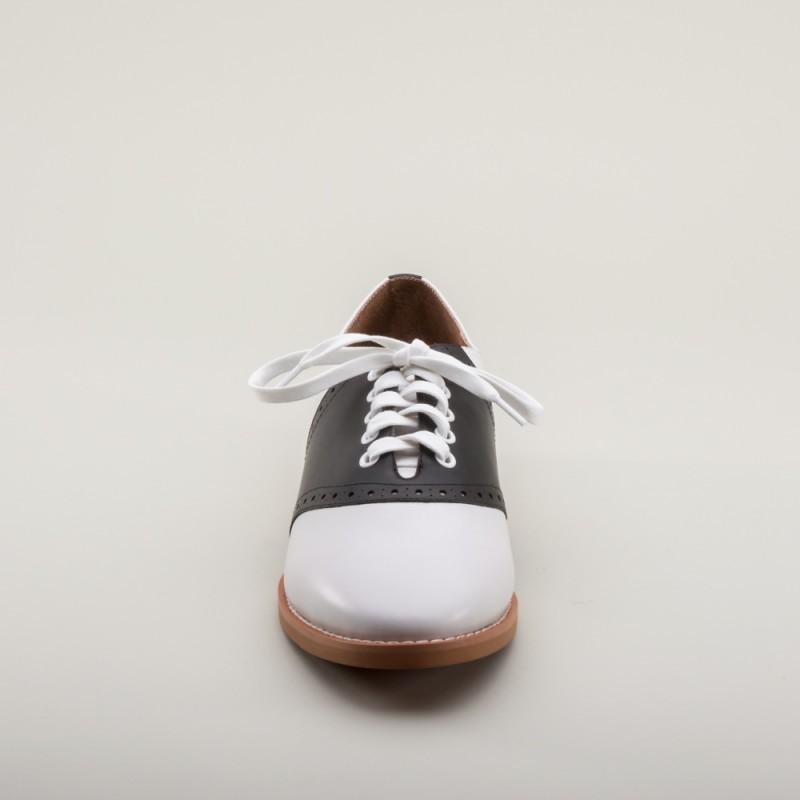 Susie Classic Saddle Shoes in Black/White by Royal Vintage Shoes