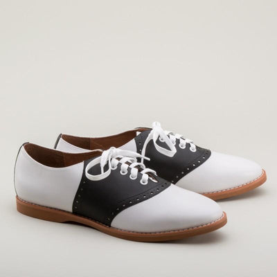 Susie Classic Saddle Shoes in Black/White by Royal Vintage Shoes