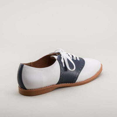 Susie Classic Saddle Shoes in Blue/White by Royal Vintage Shoes