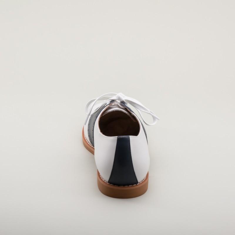 Susie Classic Saddle Shoes in Blue/White by Royal Vintage Shoes