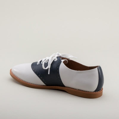 Susie Classic Saddle Shoes in Blue/White by Royal Vintage Shoes