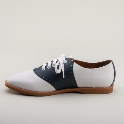 Susie Classic Saddle Shoes in Blue/White by Royal Vintage Shoes