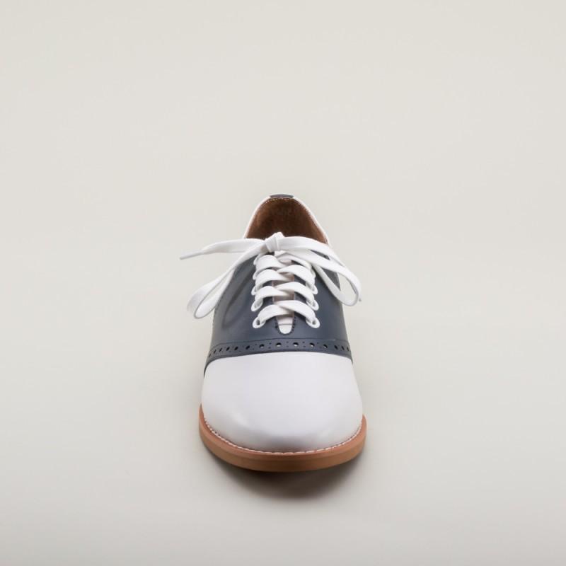 Susie Classic Saddle Shoes in Blue/White by Royal Vintage Shoes