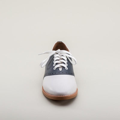 Susie Classic Saddle Shoes in Blue/White by Royal Vintage Shoes