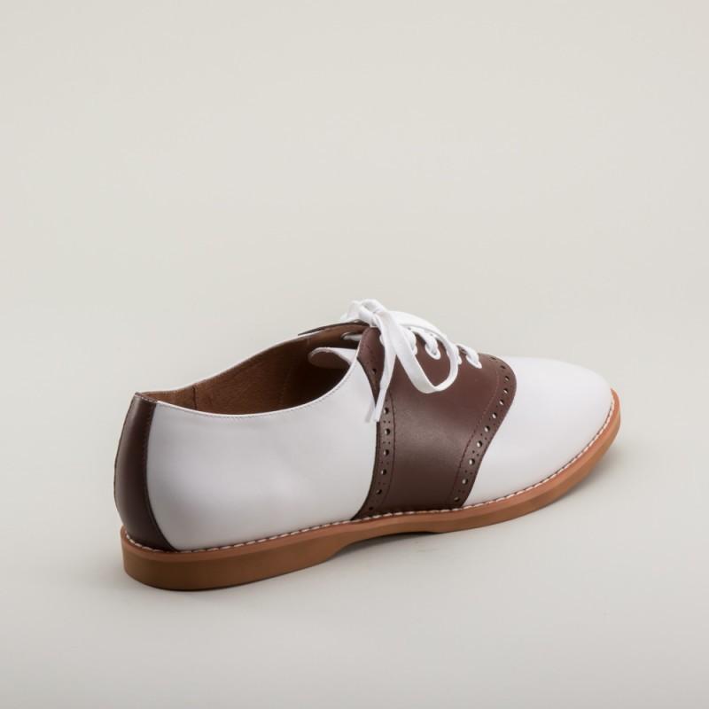 Susie Classic Saddle Shoes in Brown/White by Royal Vintage Shoes