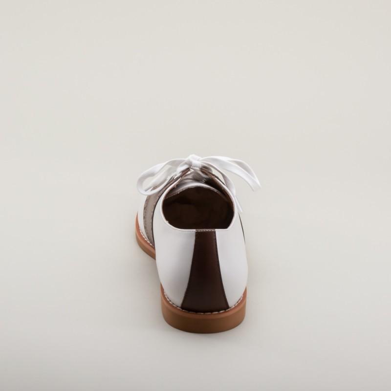 Susie Classic Saddle Shoes in Brown/White by Royal Vintage Shoes