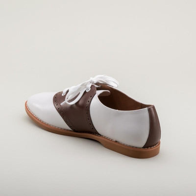 Susie Classic Saddle Shoes in Brown/White by Royal Vintage Shoes
