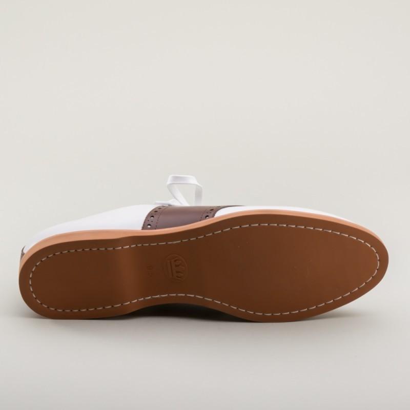 Susie Classic Saddle Shoes in Brown/White by Royal Vintage Shoes