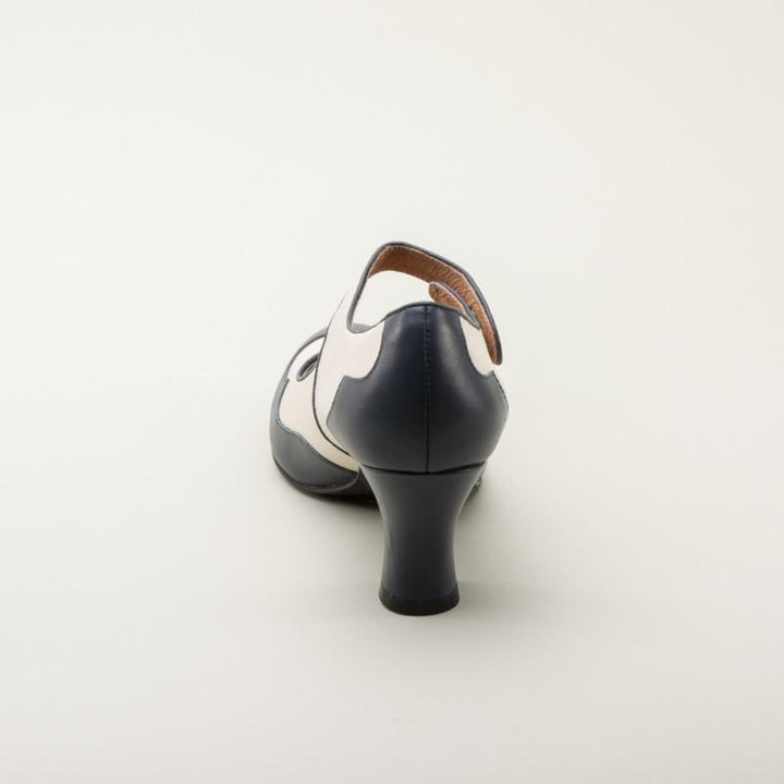 Lillian Retro Shoes in Navy-Ivory