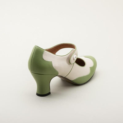 Lillian Retro Shoes in Sage/Ivory by Royal Vintage Shoes