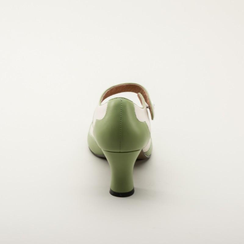 Lillian Retro Shoes in Sage/Ivory by Royal Vintage Shoes