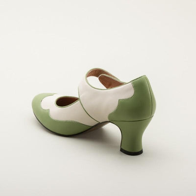 Lillian Retro Shoes in Sage/Ivory by Royal Vintage Shoes