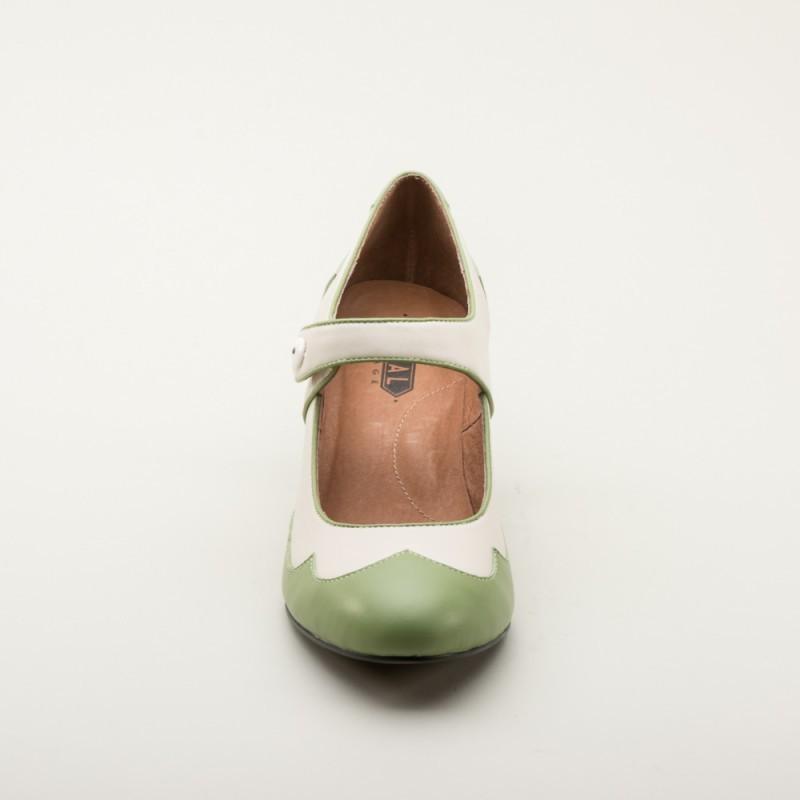 Lillian Retro Shoes in Sage/Ivory by Royal Vintage Shoes