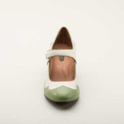 Lillian Retro Shoes in Sage/Ivory by Royal Vintage Shoes