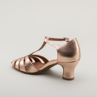 Eve Art Deco Sandals in Rose Gold by Royal Vintage Shoes