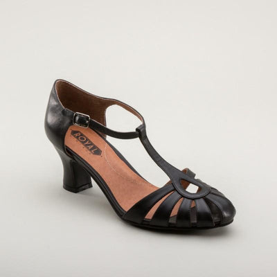 Eve Art Deco Sandals in Black by Royal Vintage Shoes