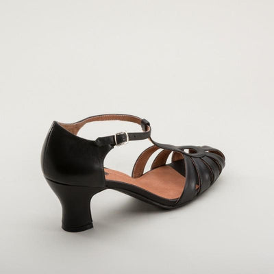 Eve Art Deco Sandals in Black by Royal Vintage Shoes