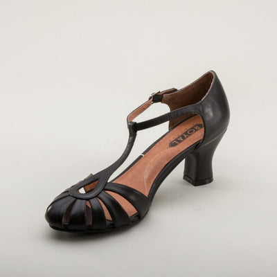 Eve Art Deco Sandals in Black by Royal Vintage Shoes