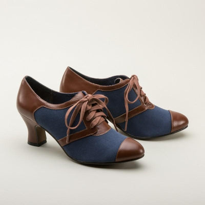 Evelyn Retro Oxfords in Navy-Brown - SOLD OUT