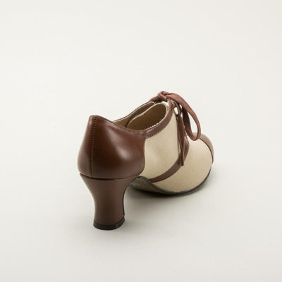 Evelyn Retro Oxfords in Tan/Brown by Royal Vintage Shoes