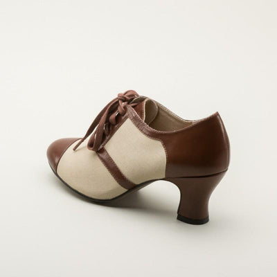 Evelyn Retro Oxfords in Tan/Brown by Royal Vintage Shoes