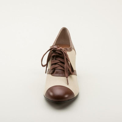 Evelyn Retro Oxfords in Tan/Brown by Royal Vintage Shoes