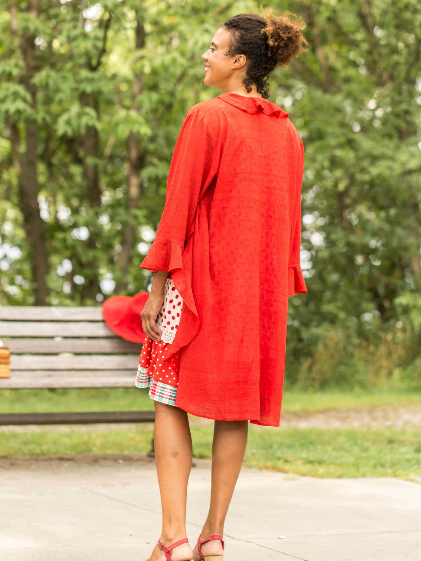 Anna Romantic Long Cover-Up in Red by April Cornell
