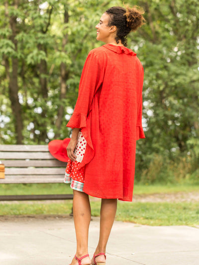 Anna Romantic Long Cover-Up in Red by April Cornell
