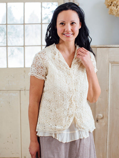 Sophia Vintage Inspired Lace Cover-Up in Ecru by April Cornell