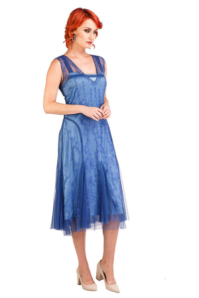 Age of Love Jackie 1920s Flapper Style Dress in Periwinkle by Nataya