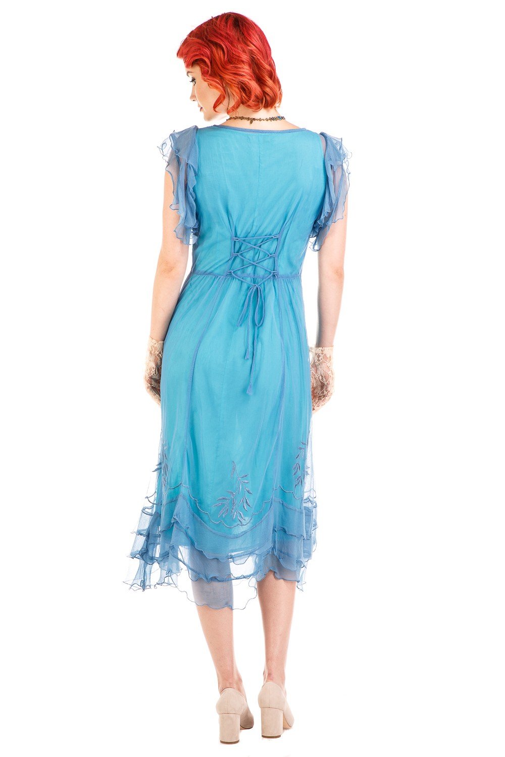 Age of Love Olivia 1920s Flapper Style Dress in Turquoise by Nataya