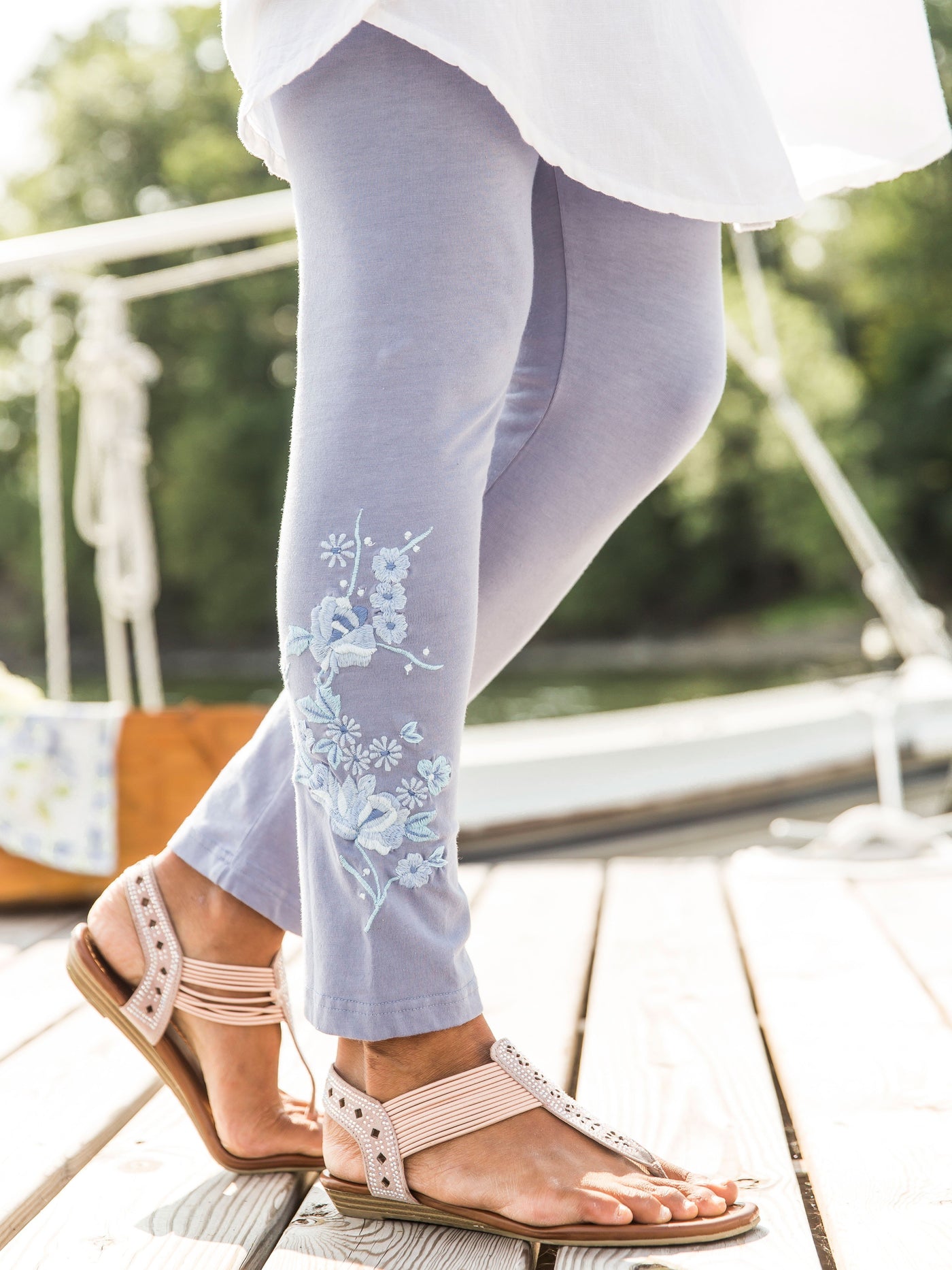 Vintage Style Tapestry Legging in Periwinkle | April Cornell - SOLD OUT