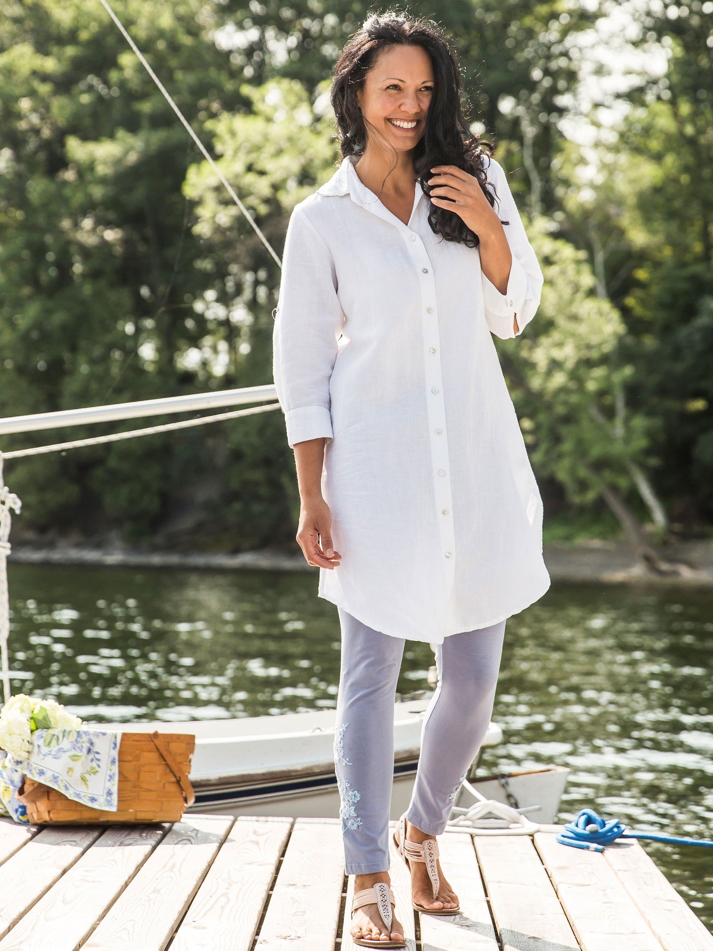Vintage Style Tapestry Legging in Periwinkle by April Cornell