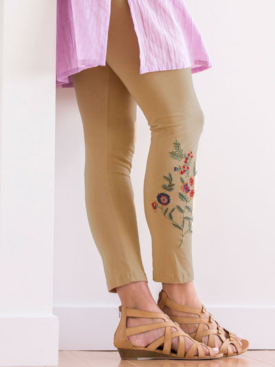 Vintage Style Tapestry Legging in Maize by April Cornell