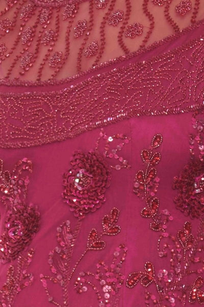 Art Nouveau Maxi Dress in Raspberry