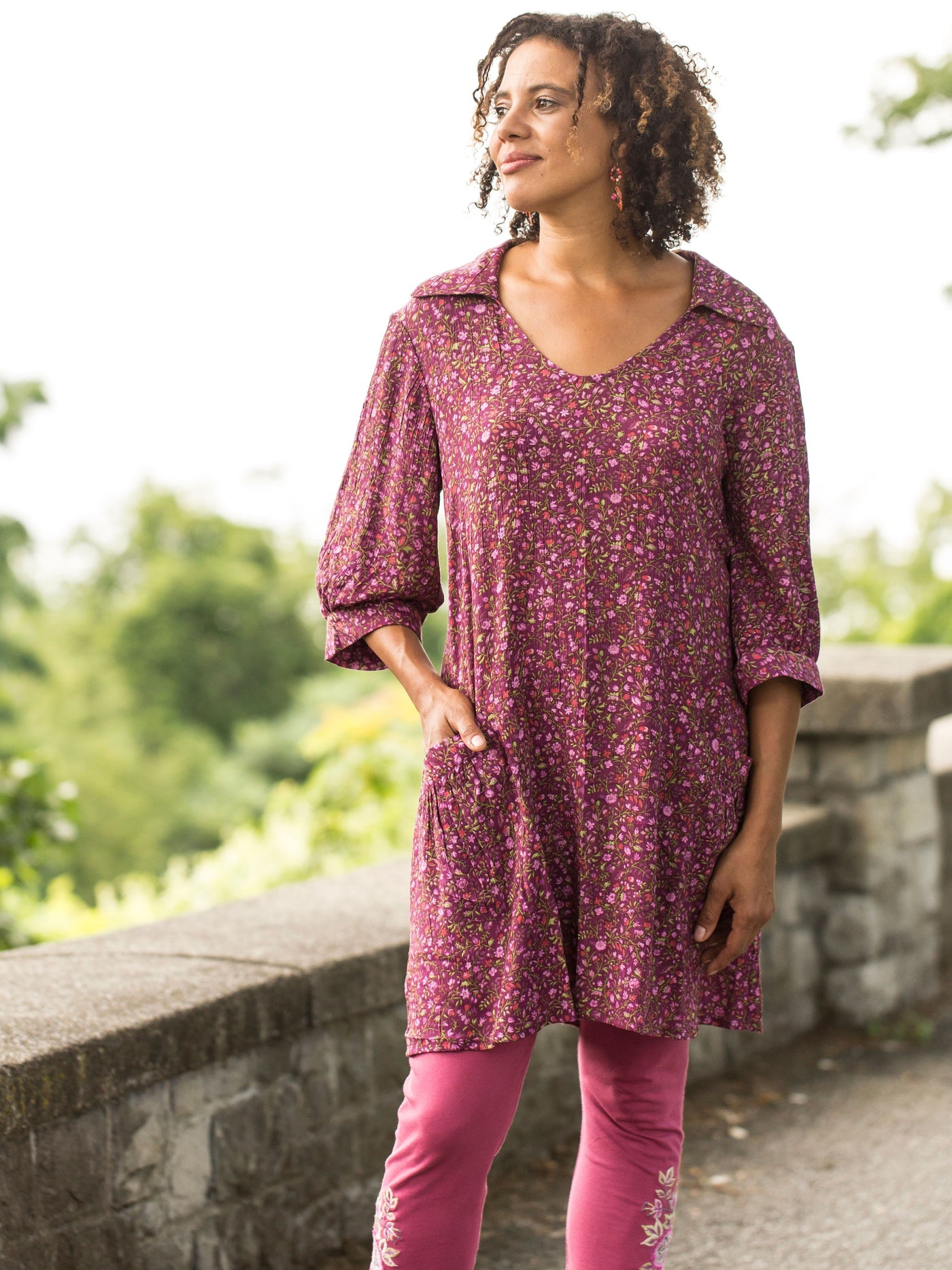 Romantic Courtyard Tunic in Purple by April Cornell