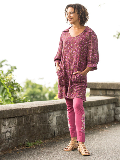 Romantic Courtyard Tunic in Purple by April Cornell