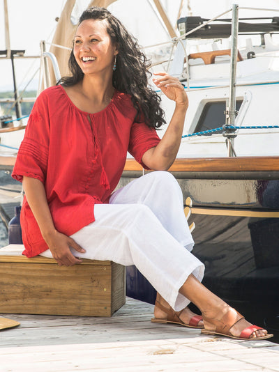 Vintage Inspired Blouse in Red by April Cornell