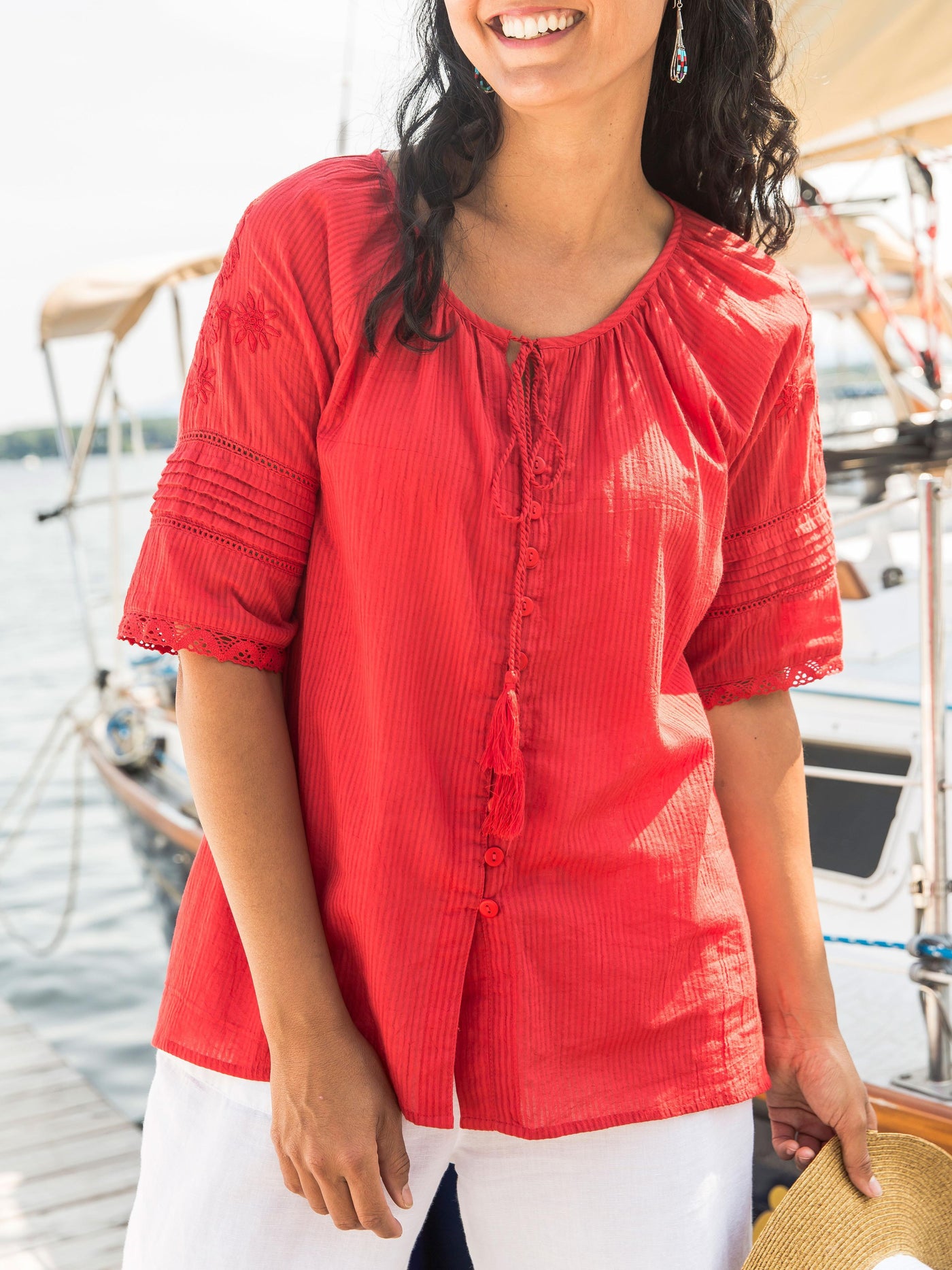 Vintage Inspired Blouse in Red by April Cornell