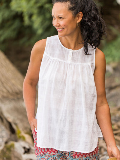 Vintage Style Sleeveless Camisole in White by April Cornell