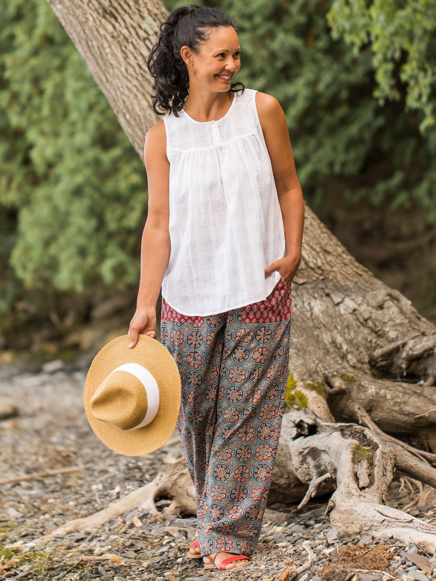 Vintage Style Sleeveless Camisole in White by April Cornell