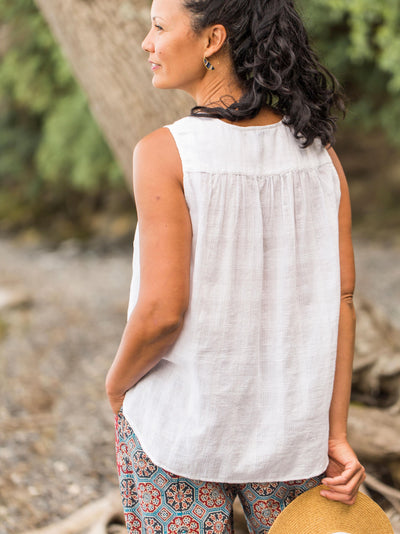 Vintage Style Sleeveless Camisole in White by April Cornell