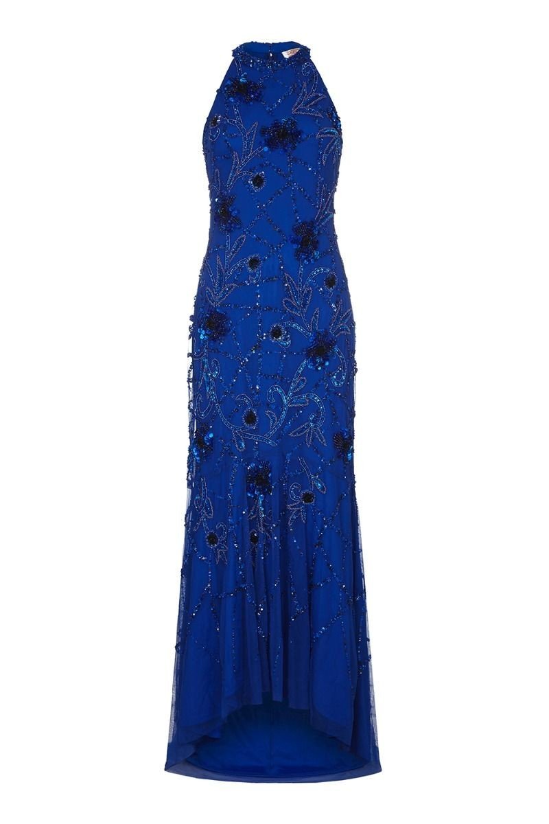 Gatsby Style Maxi Dress in Royal Blue