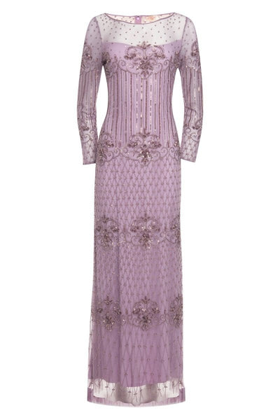 1920s Inspired Evening Maxi Dress in Lavender